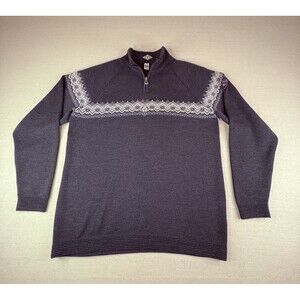 Dale of Norway Moritz Men’s XXL 1/4 Zip Merino Wool Ski Sweater Charcoal Gray